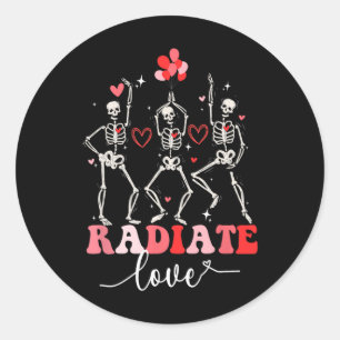 Funny Radiate Liebe Valentine Röntgen Tech Radiolo Runder Aufkleber