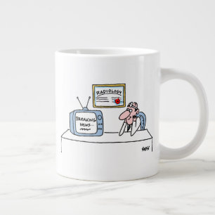 Funny Radiologe Cartoon Breaking News Jumbo-Tasse