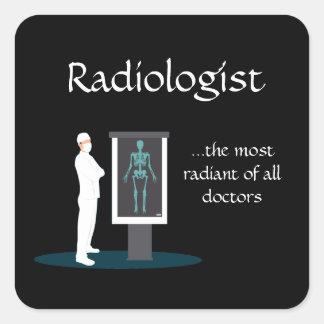 funny radiologist x-ray  illustration comic style  quadratischer aufkleber