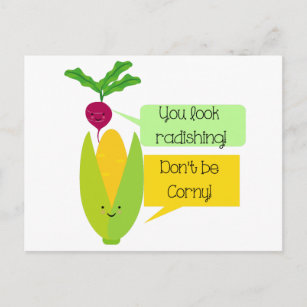Funny Radish and Cornwall Gemüsegarten Spaß Postkarte