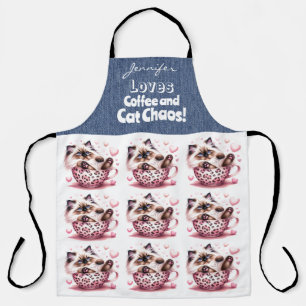 Funny Ragdoll Cat Coffee All-Over Print Schürze