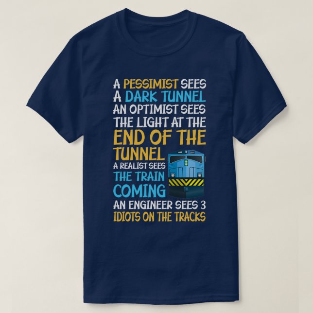 Funny Railroad Train Engineer Gabe 3 Idioten über  T-Shirt (Design vorne)