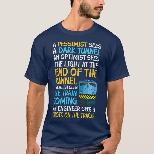 Funny Railroad Train Engineer Gabe 3 Idioten über T-Shirt (Vorderseite)
