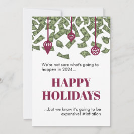 Funny Rain Cash Inflation 2022 Weihnachtskarte Karte