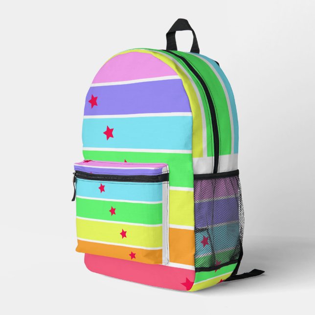 Funny Rainbow  and Star Print Cut Sew Bag Bedruckter Rucksack (Rückseitige Ecke Rechts)