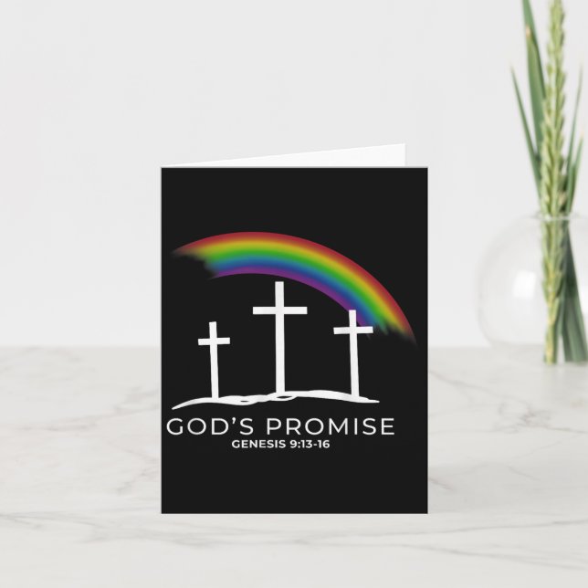 Funny Rainbow Christ Cross - Christian Quote God's Karte (Vorderseite)