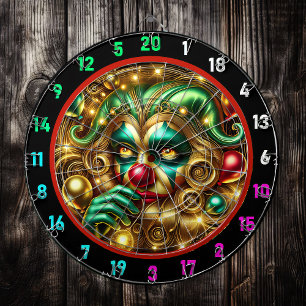 Funny Rainbow Clown Dartboard mit Balloons Dartscheibe