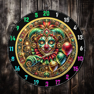Funny Rainbow Clown Dartboard mit Balloons Dartscheibe