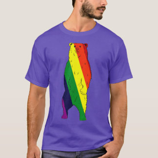 Funny Rainbow Flag Gay Bear LGBT Pride Month Gesch T-Shirt