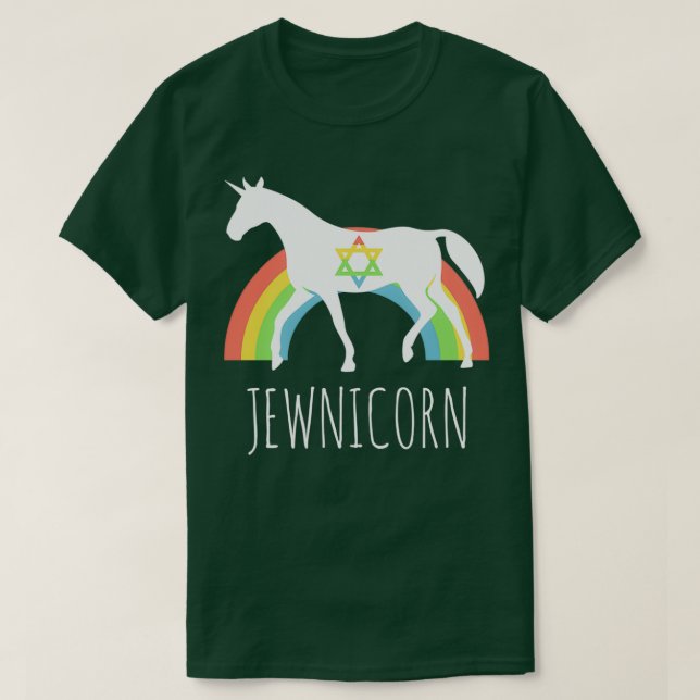 Funny Rainbow Jewnicorn Jewish Unicorn T-Shirt (Design vorne)