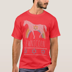 Funny Rainbow Jewnicorn Jewish Unicorn Ugly Hanukk T-Shirt