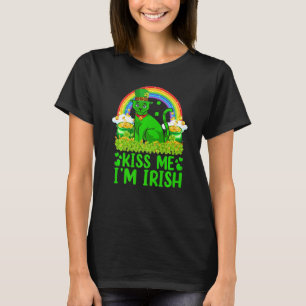 Funny Rainbow Kiss Me Ich bin Irish Siamese Cat St T-Shirt