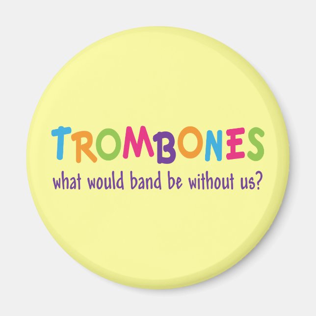 Funny Rainbow Trombone Band-Geschenk Magnet (Vorne)