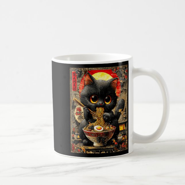 Funny Ramen Cat Noodle Lovers Anime Otaku  Kaffeetasse (Rechts)