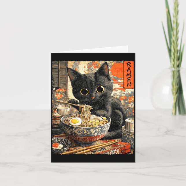 Funny Ramen Cat Noodle Lovers Anime Otaku  Karte (Vorderseite)