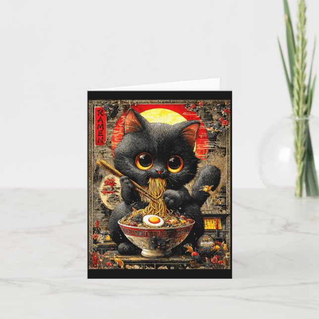 Funny Ramen Cat Noodle Lovers Anime Otaku  Karte (Vorderseite)
