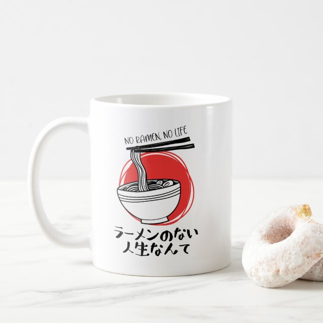 Funny Ramen Life Rustic Kaffeetasse (Mit Donut)