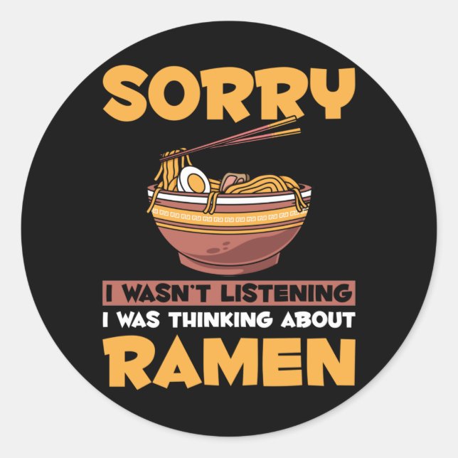 Funny Ramen Lover japanische Nudeln süchtig Runder Aufkleber (Vorderseite)
