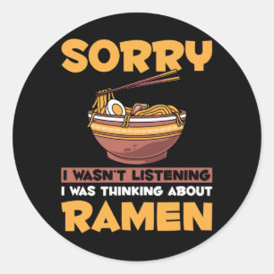 Funny Ramen Lover japanische Nudeln süchtig Runder Aufkleber