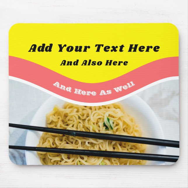 Funny Ramen Noodles Packet Custom Message Mousepad (Vorne)