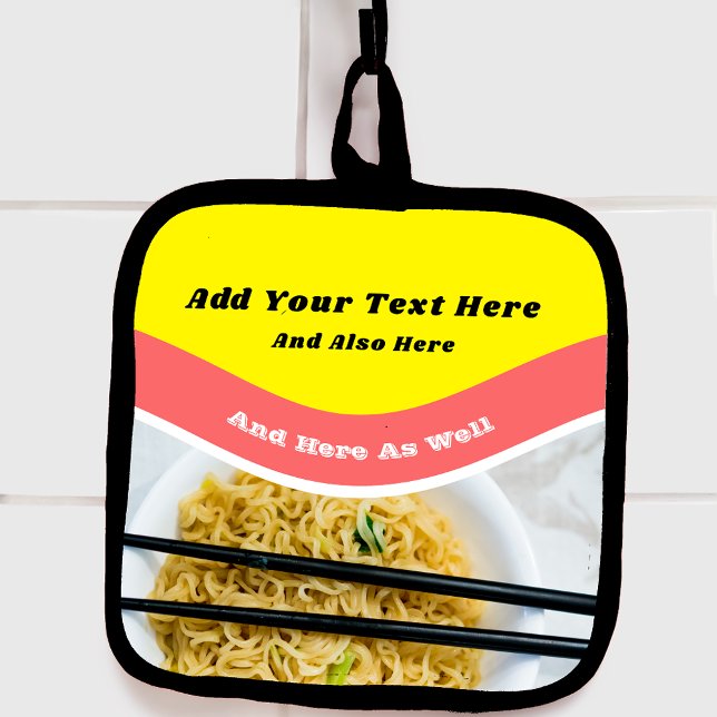 Funny Ramen Noodles Packet Custom Message Topflappen (Von Creator hochgeladen)