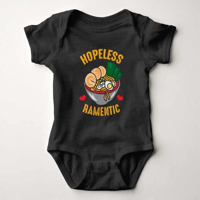 Funny Ramen Noodles Pub Romantic Lover Baby Strampler (Vorderseite)