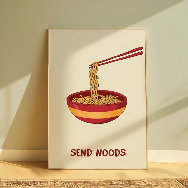 Funny Ramen Wall Art “Send Noods” Meme Poster Cute (Von Creator hochgeladen)