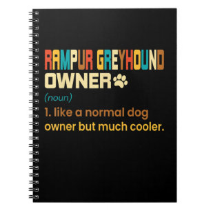 Funny Rampur Greyhound Vintage Retro Dog Mom Dad G Notizblock