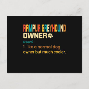 Funny Rampur Greyhound Vintage Retro Dog Mom Dad G Postkarte