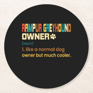 Funny Rampur Greyhound Vintage Retro Dog Mom Dad G Runder Pappuntersetzer