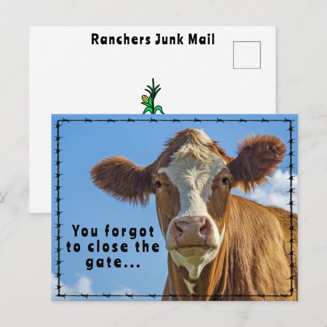 Funny Ranchers Junk Mail Country Western Tales Postkarte (Vorne/Hinten)
