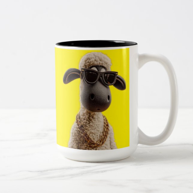 Funny Rapper Sheep Tasse - Niedlicher Pet Lover Gi (Rechts)