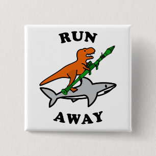 Funny Raptor mit Raketenwerfer Reiten Button