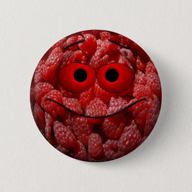 Funny Raspberry Emoticon Button (Vorderseite)