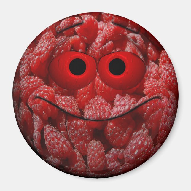 Funny Raspberry Emoticon Magnet (Vorne)