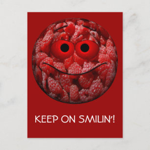 Funny Raspberry Emoticon Postkarte