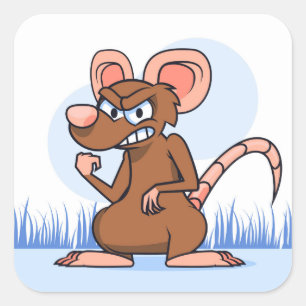 Funny Rat Quadratischer Aufkleber