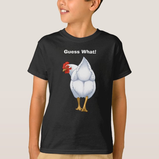 Funny Rate mal, was Hühnchen Hintern Weiß hen T-Shirt (Vorderseite)
