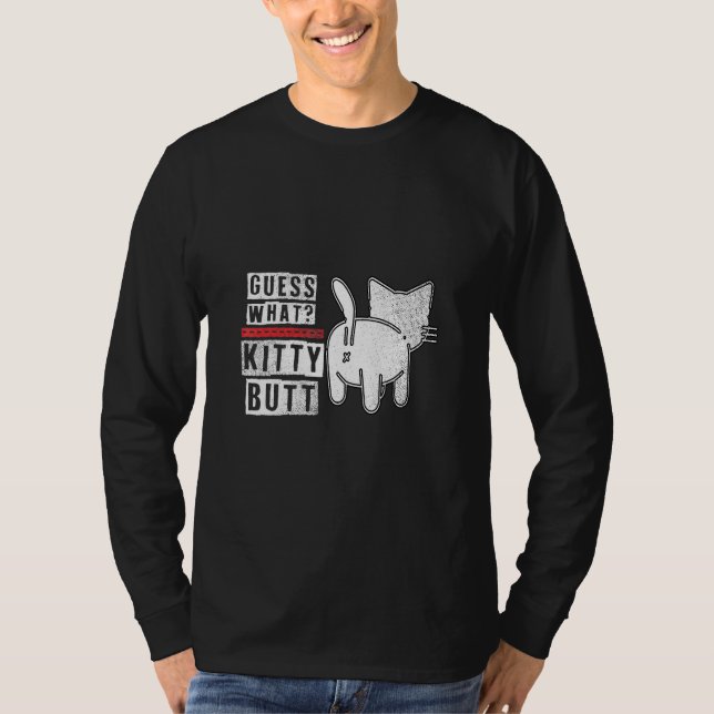 Funny Rate mal was Kitty Hintern! gestörtes Design T-Shirt (Vorderseite)
