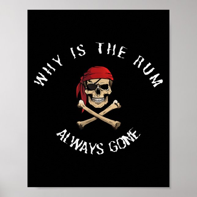 Funny Rate Quote - Why Is The Rum Always Gone_ , S Poster (Vorne)
