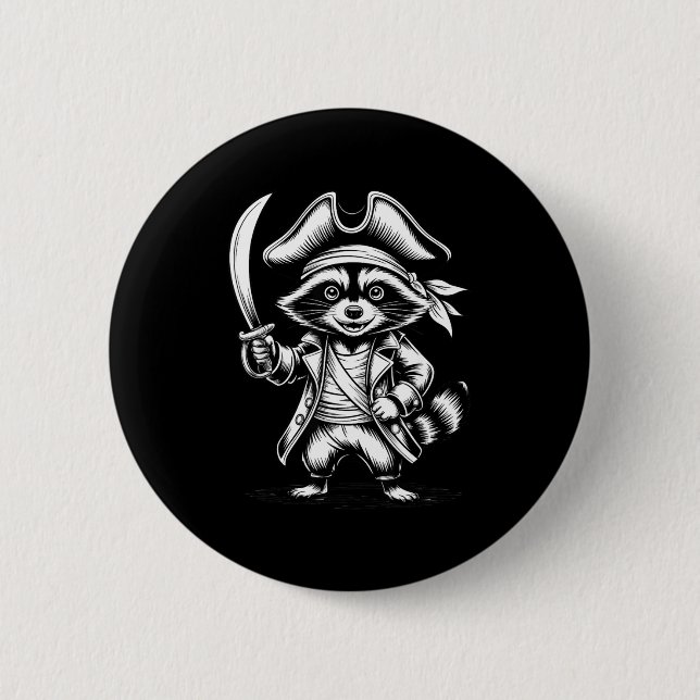 Funny Rate Raccoon  Button (Vorderseite)