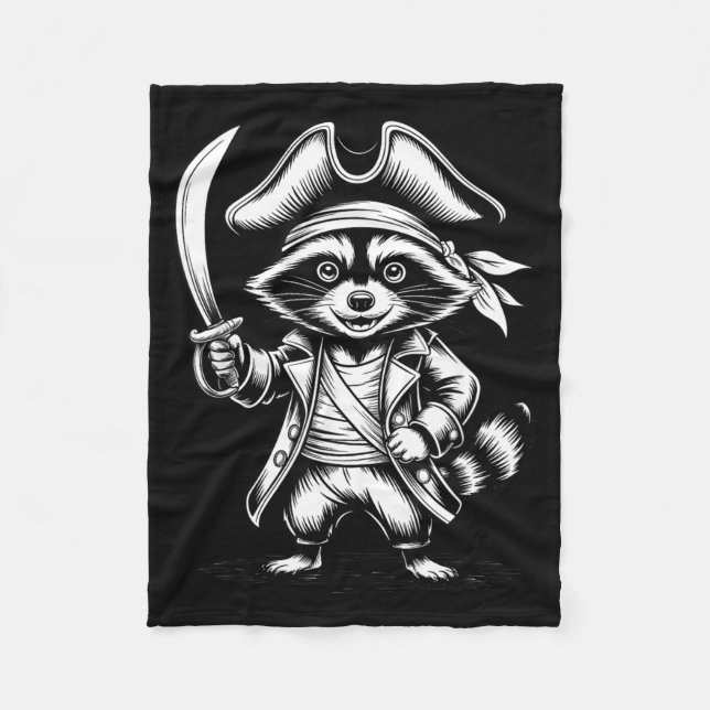 Funny Rate Raccoon  Fleecedecke (Vorderseite)