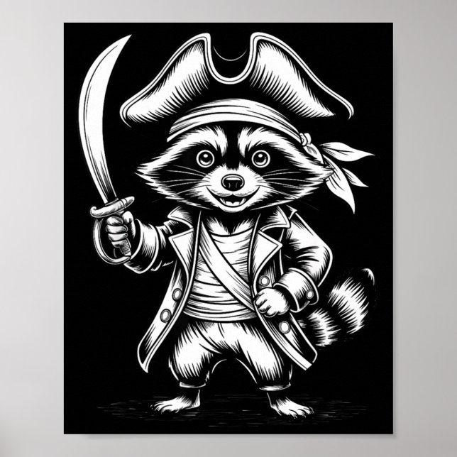 Funny Rate Raccoon  Poster (Vorne)
