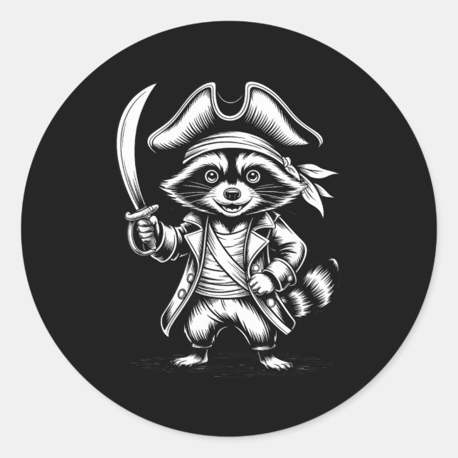 Funny Rate Raccoon  Runder Aufkleber (Vorderseite)