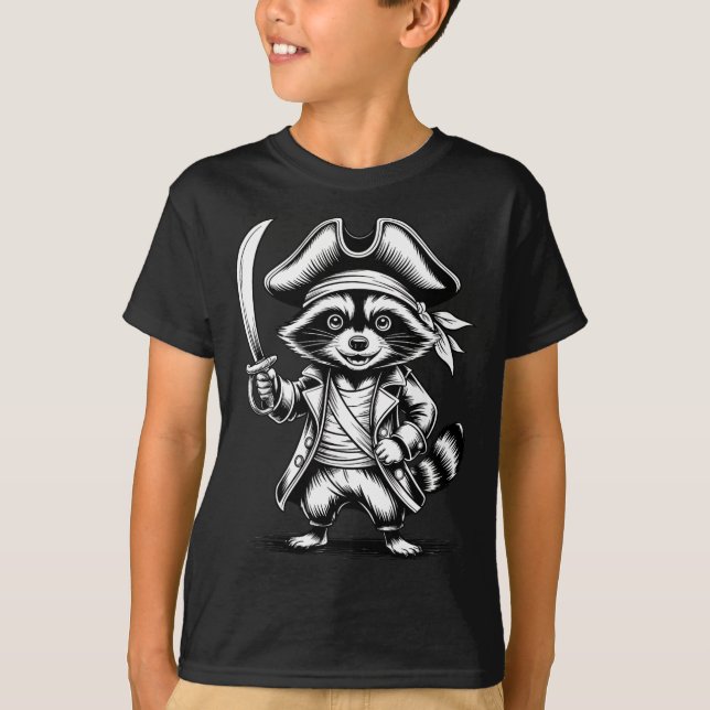 Funny Rate Raccoon  T-Shirt (Vorderseite)