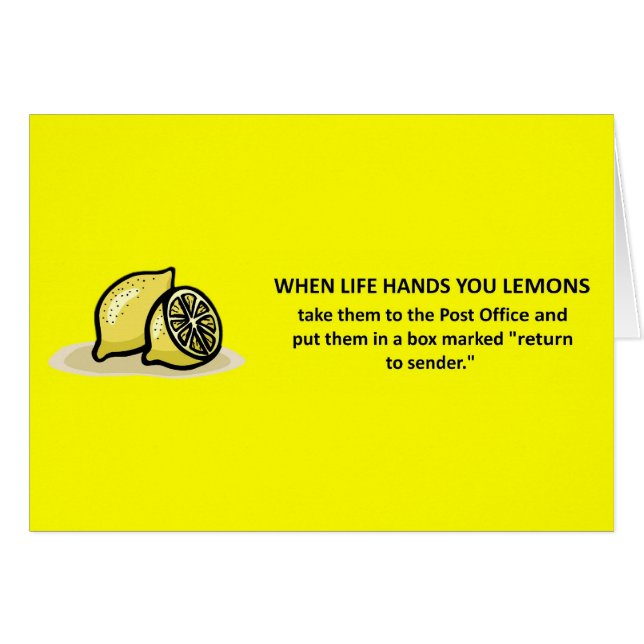 Funny Ratschlag, wenn das Leben dir Lemons Parodie (Vorderseite (Horizontal))