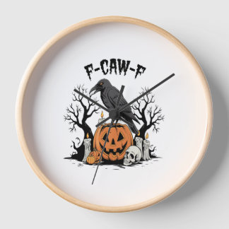Funny Raven, F-Caw-F, Skull Raven, Gothic Crow Uhr