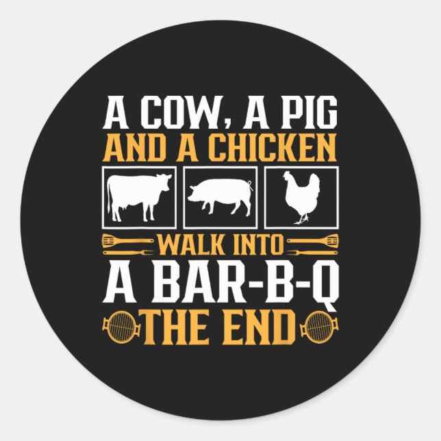 Funny Rbecue Grillen Joke Grill Lover Pitmaster Gr Runder Aufkleber (Vorderseite)