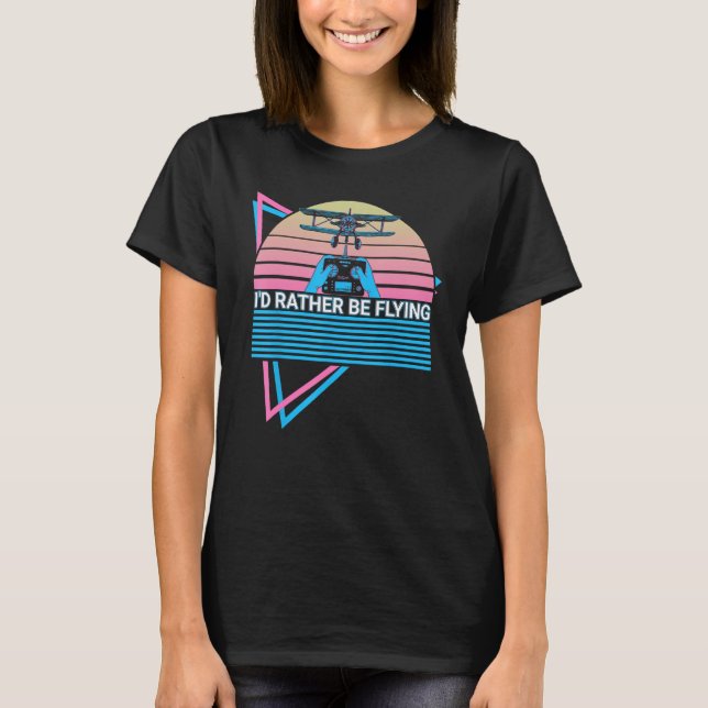 Funny RC Flugzeug Model Flugzeug Retro Ich würde e T-Shirt (Vorderseite)