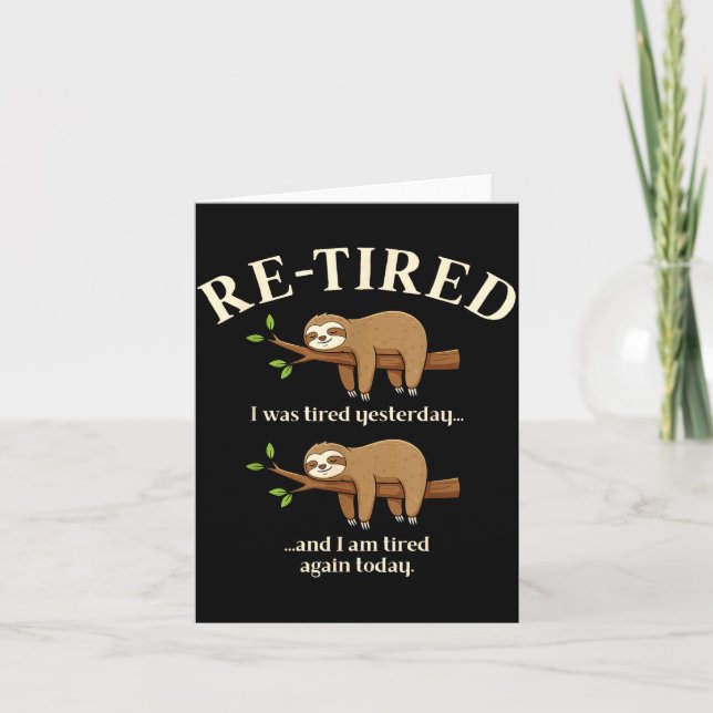 Funny Re-tired Definition Sloth  Karte (Vorderseite)